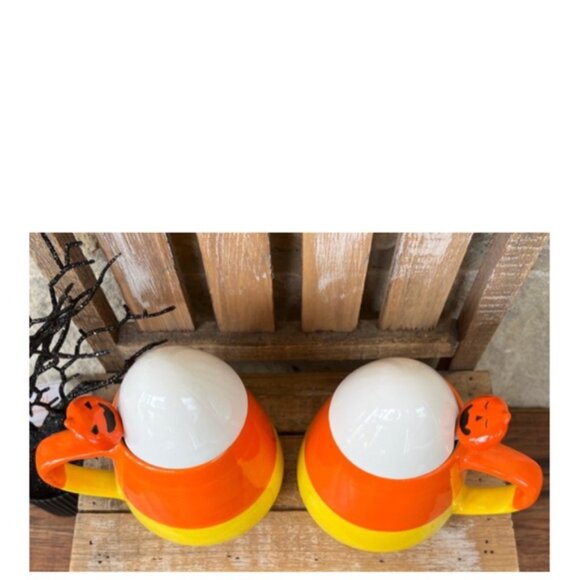 NEW Mr. Halloween Candy Corn Ceramic Mug Set Candy Corn Ceramic Mug Set - Picture 5 of 7